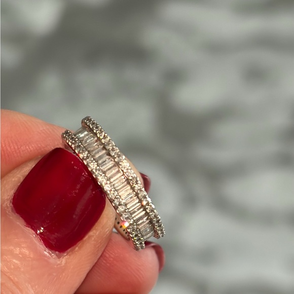 QVC Affinity Diamond 1ct Sterling Silver Eternity Band Ring - 4 - Picture 6 of 8